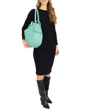 LESAC TRIO  Sac à dos en cuir martelé vert aqua clair - Sacs pour Femme - 4