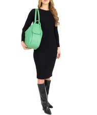 LESAC TRIO  Sac à dos en cuir martelé vert - Sacs pour Femme - 4