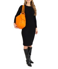 LESAC TRIO  Sac à dos en cuir martelé orange - Sacs pour Femme - 4