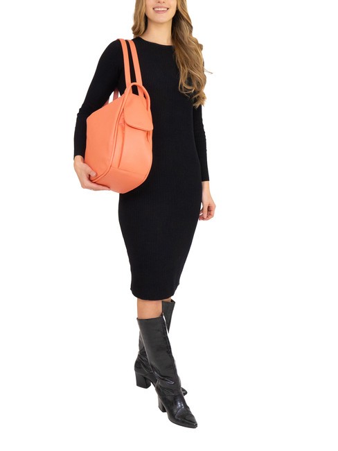 TRIO  Sac à dos en cuir martelé saumon - Sacs pour Femme