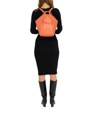 LESAC TRIO  Sac à dos en cuir martelé saumon - Sacs pour Femme - 6