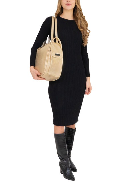 TRIO Sac à dos en cuir métallisé or - Sacs pour Femme