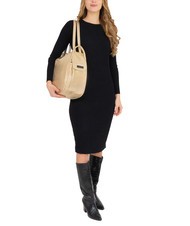 LESAC TRIO Sac à dos en cuir métallisé or - Sacs pour Femme - 4