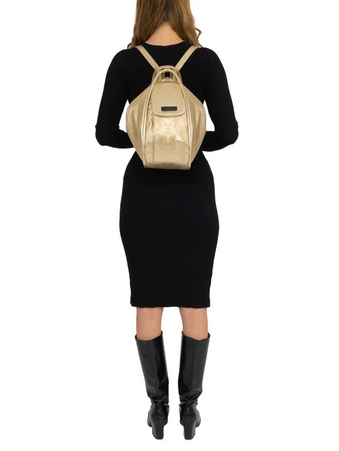 TRIO Sac à dos en cuir métallisé or - Sacs pour Femme