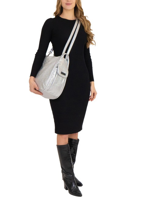 TRIO Sac à dos en cuir métallisé argent - Sacs pour Femme