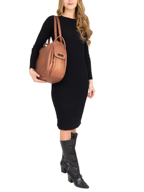 TRIO Sac à dos en cuir métallisé bronze - Sacs pour Femme