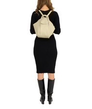 LESAC TRIO Sac à dos en cuir nappa crème - Sacs pour Femme - 5