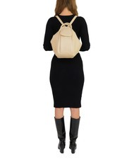 LESAC TRIO Sac à dos en cuir nappa beige - Sacs pour Femme - 5