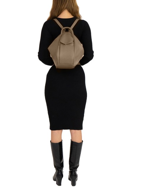 TRIO Sac à dos en cuir nappa boue - Sacs pour Femme