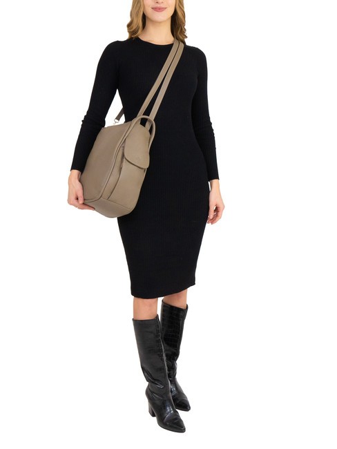 TRIO Sac à dos en cuir nappa boue - Sacs pour Femme