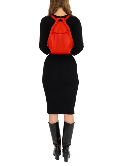TRIO Sac à dos en cuir nappa rouge30 - Sacs pour Femme
