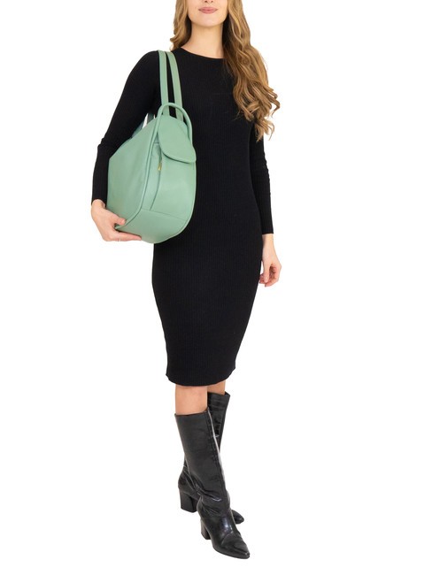 TRIO Sac &agrave; dos en cuir nappa vert sauge - Sacs pour Femme