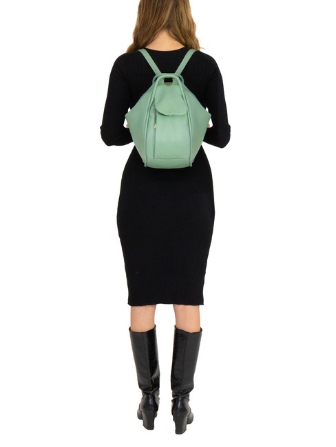 TRIO Sac &agrave; dos en cuir nappa vert sauge - Sacs pour Femme
