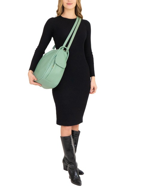 TRIO Sac &agrave; dos en cuir nappa vert sauge - Sacs pour Femme