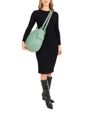 LESAC TRIO Sac &agrave; dos en cuir nappa vert sauge - Sacs pour Femme - 6