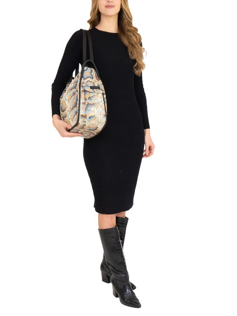 TRIO Sac à dos en cuir de python St python gris - Sacs pour Femme