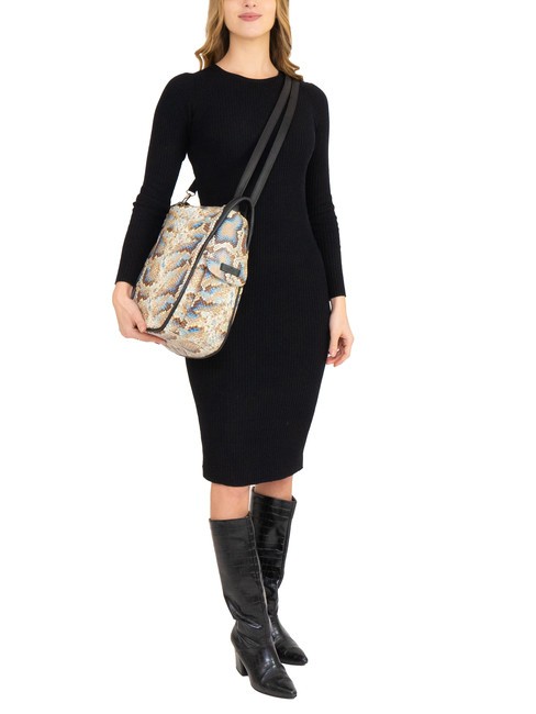 TRIO Sac à dos en cuir de python St python gris - Sacs pour Femme