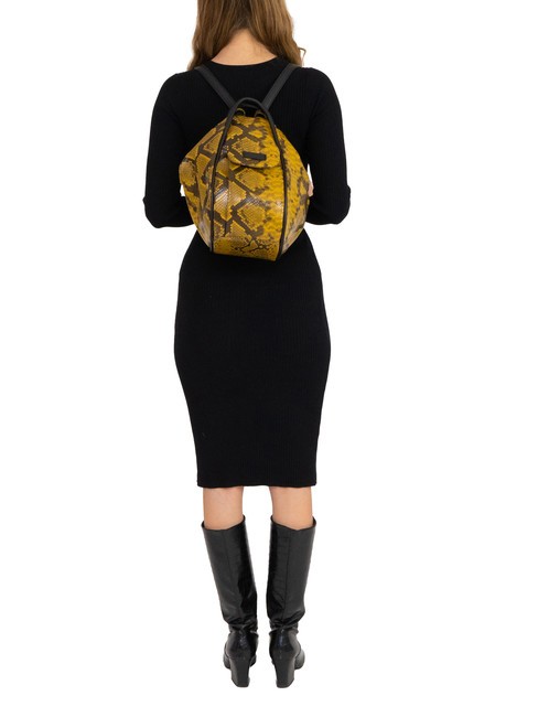 TRIO Sac à dos en cuir de python St python marron - Sacs pour Femme