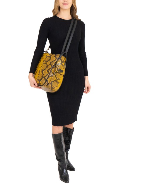 TRIO Sac à dos en cuir de python St python marron - Sacs pour Femme