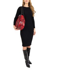 LESAC TRIO Sac à dos en cuir de python St python rouge - Sacs pour Femme - 4