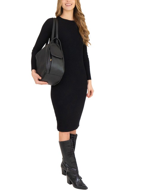 TRIO  Sac à dos en cuir martelé noir25 - Sacs pour Femme