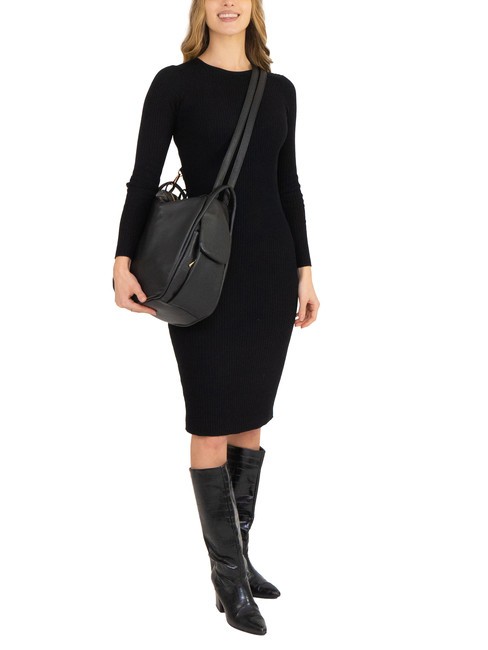 TRIO  Sac à dos en cuir martelé noir25 - Sacs pour Femme