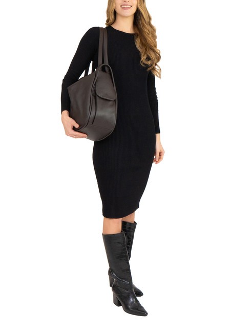 TRIO  Sac à dos en cuir martelé café25 - Sacs pour Femme