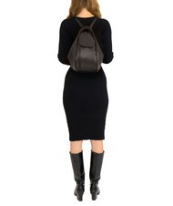 LESAC TRIO  Sac à dos en cuir martelé café25 - Sacs pour Femme - 5