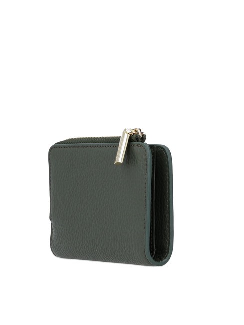 METALLIC SOFT Petit portefeuille en cuir algues - Portefeuilles Femme
