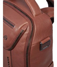 PIQUADRO CRONUS  Sac &agrave; dos PC 13", en cuir MARRON - Sacs &agrave; dos pour ordinateur portable - 3