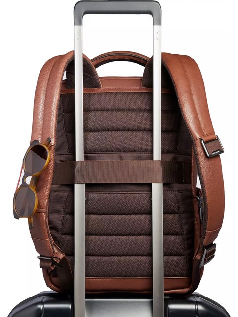 CRONUS  Sac &agrave; dos PC 13", en cuir MARRON - Sacs &agrave; dos pour ordinateur portable