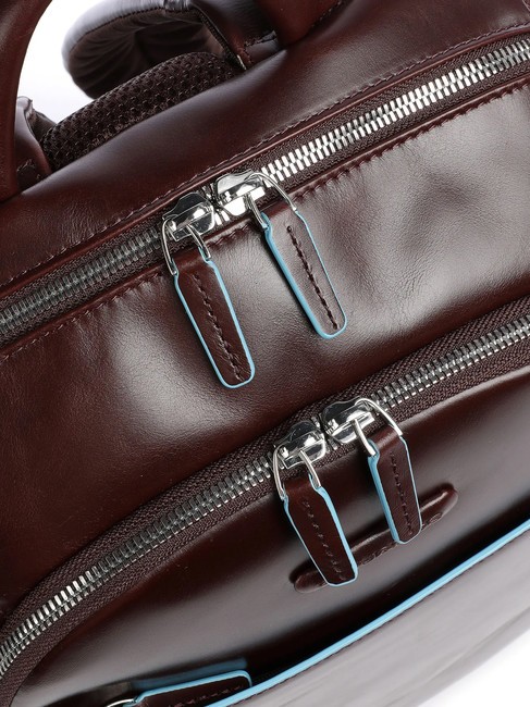 sac à dos Ligne carré bleu, cuir ACAJOU - Sacs à dos pour ordinateur portable