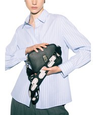 FURLA GARDENIA Sacoche pour appareil photo en cuir imprimé Keria tons noir + glace - Sacs pour Femme - 3