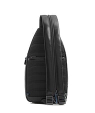 PIQUADRO BLUE SQUARE Sac à dos asymétrique en cuir Noir - Sacs en Bandoulières pour Homme - 4
