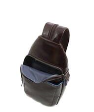 PIQUADRO BLUE SQUARE Sac à dos asymétrique en cuir ACAJOU - Sacs en Bandoulières pour Homme - 5