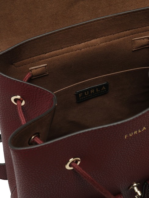 GARDENIA Sac &agrave; dos en cuir imprim&eacute; Keria Ribes / rouge - Sacs pour Femme