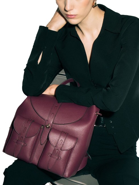 GARDENIA Sac &agrave; dos en cuir imprim&eacute; Keria Ribes / rouge - Sacs pour Femme