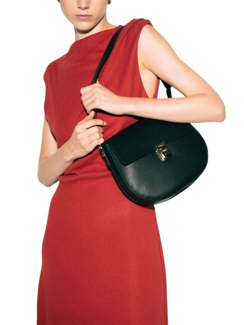 GLENN Sac Saddle en cuir imprimé Keria Noir - Sacs pour Femme