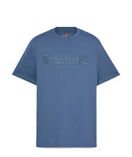 TIMBERLAND EMBROIDERY TONAL T-shirt en cotton denim fonc&eacute; - T-shirt - 4