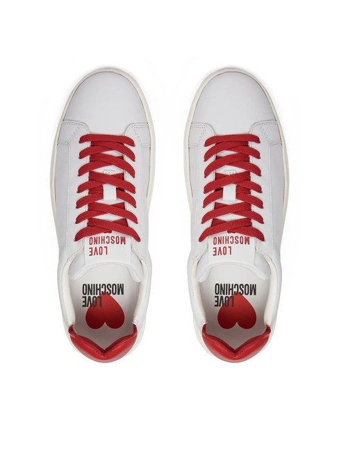 BOLD 40 Baskets en cuir blanc rouge - Chaussures Femme