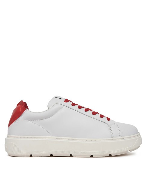 BOLD 40 Baskets en cuir blanc rouge - Chaussures Femme