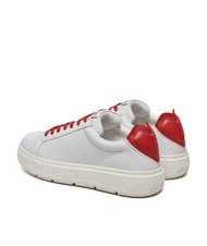 LOVE MOSCHINO BOLD 40 Baskets en cuir blanc rouge - Chaussures Femme - 3
