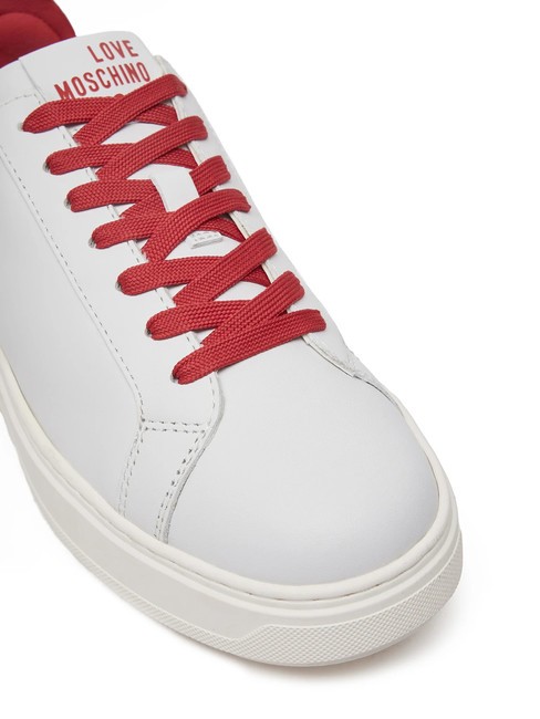BOLD 40 Baskets en cuir blanc rouge - Chaussures Femme