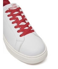 LOVE MOSCHINO BOLD 40 Baskets en cuir blanc rouge - Chaussures Femme - 5