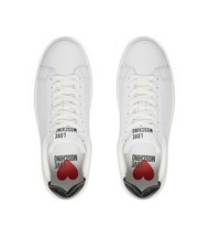 LOVE MOSCHINO BOLD 40 Baskets en cuir blanc noir - Chaussures Femme - 4