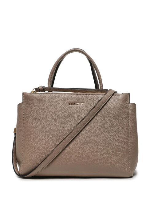 ARLETTIS Sac à main en cuir martelé taupe chaud - Sacs pour Femme