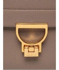 COCCINELLE ARLETTIS Sac à main en cuir martelé taupe chaud - Sacs pour Femme - 4