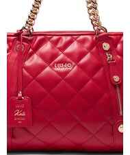 LIUJO KATE Sac matelassé avec anses chaîne Rouge pompéien - Sacs pour Femme - 4