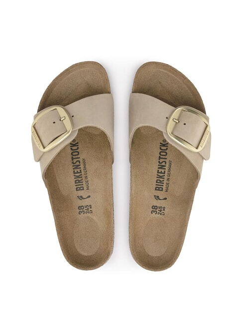 MADRID BIG BUCKLE Babouche en cuir nubuck ch&acirc;teau de sable - Chaussures Femme