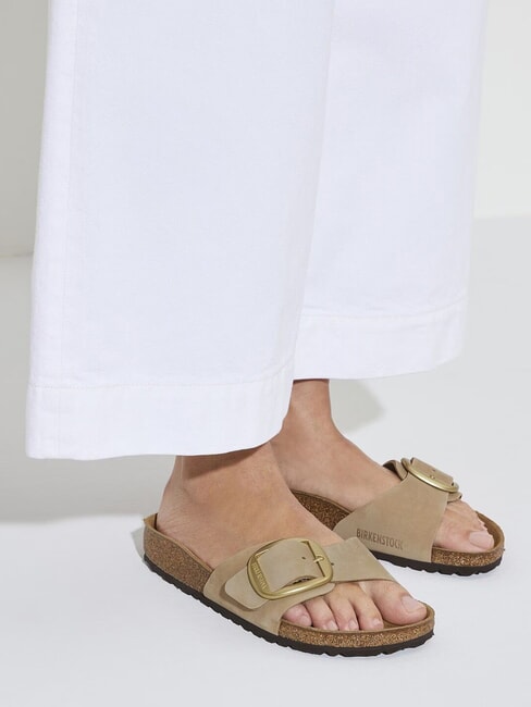 MADRID BIG BUCKLE Babouche en cuir nubuck ch&acirc;teau de sable - Chaussures Femme